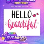 Free Black Hello Free Pink Beautiful Design Feminist Free SVG - Instant Download