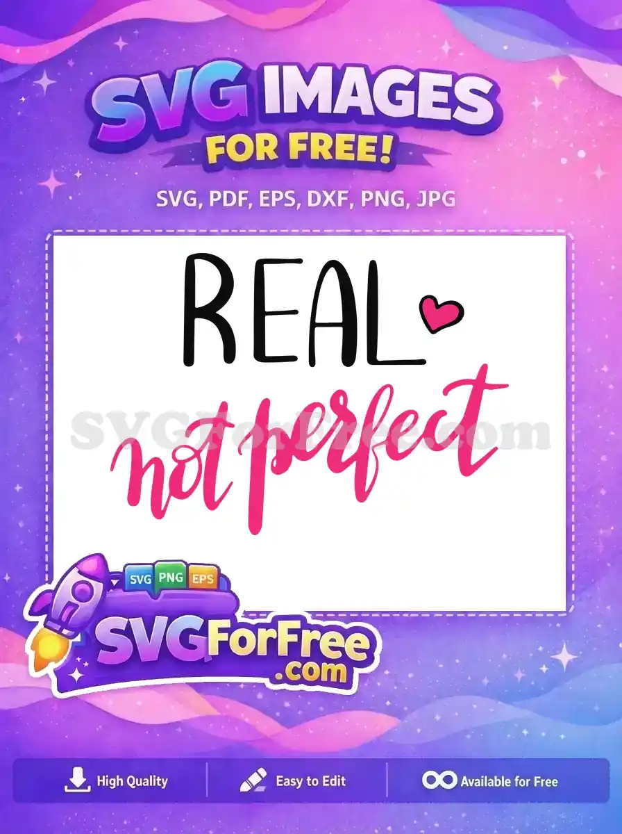 Free Black Real Pink Not Perfect Heart Free Feminist Quotes Free SVG