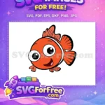 Free Orange Clownfish Smiling Free Googly Eyes Finding Nemo Free SVG - Instant Download