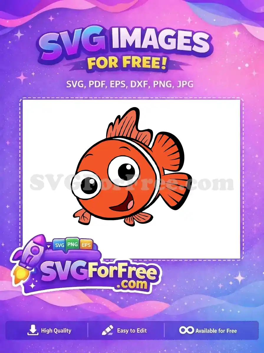 Free Orange Clownfish Smiling Free Googly Eyes Finding Nemo Free SVG