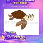Free Smiling Turtle Free Brown Shell Finding Nemo Free SVG 1 - Instant Download