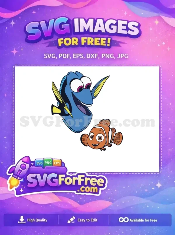 Free Dory Nemo Smiles Free Orange Fish Finding Nemo Free SVG