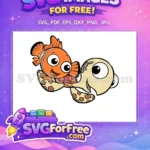 Free Orange Clownfish Free Turtle Shell Finding Nemo Free SVG - Instant Download