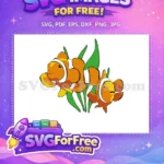 Free Orange Clownfish Free Green Seaweed Finding Nemo Free SVG - Instant Download