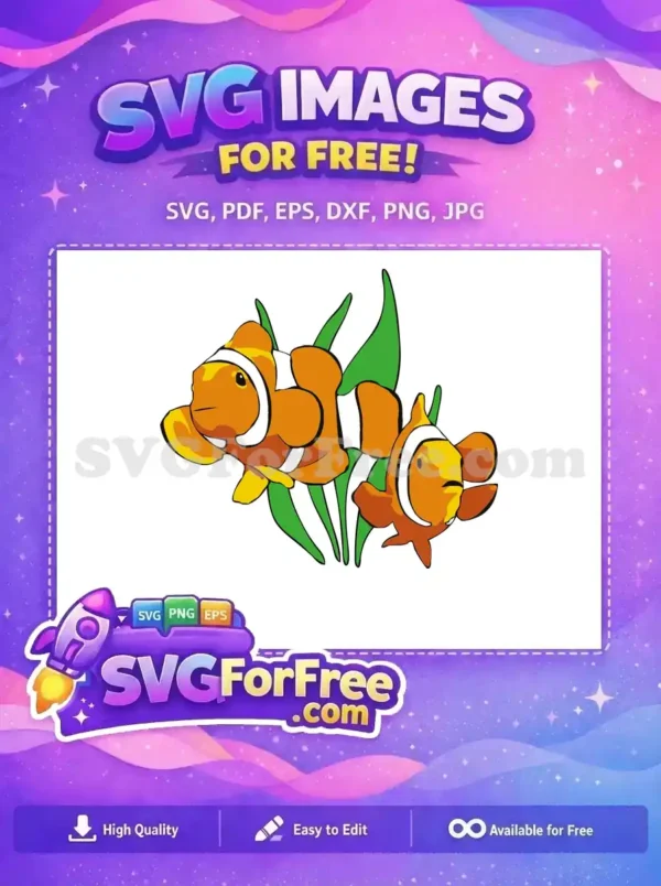 Free Orange Clownfish Free Green Seaweed Finding Nemo Free SVG