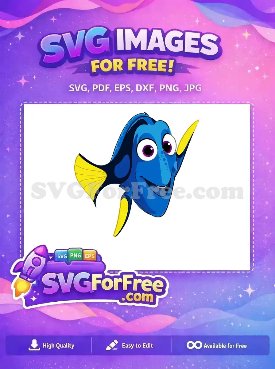 Free Blue Tang Fish Free Cheerful Dory Finding Nemo Free SVG