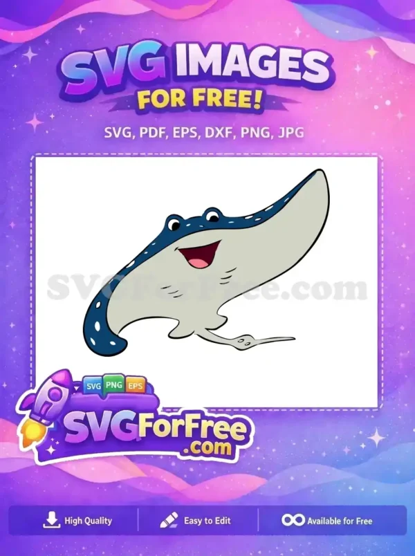 Free Smiling Blue Spotted Ray Free Happy Expression Finding Nemo Free SVG Free Smiling Blue Spotted Ray Free Happy Expression Finding Nemo Free SVG