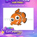 Free Orange Clownfish Smiling Free Animated Face Finding Nemo Free SVG - Instant Download