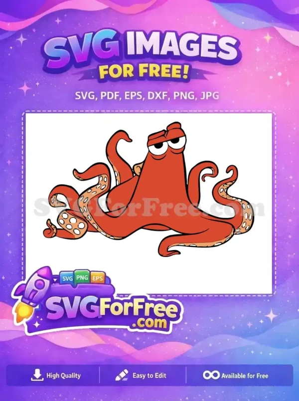 Free Hank the Octopus Free Grumpy Expression Finding Nemo Free SVG