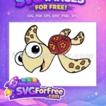 Free Crush Turtle Happy Expression Free Flower Shell Finding Nemo Free SVG - Instant Download