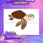 Free Brown Shell Free Smiling Crush Finding Nemo Free SVG - Instant Download