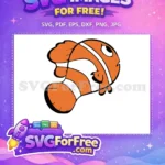 Free Orange Clownfish Free Grumpy Expression Finding Nemo Free SVG 1 - Instant Download