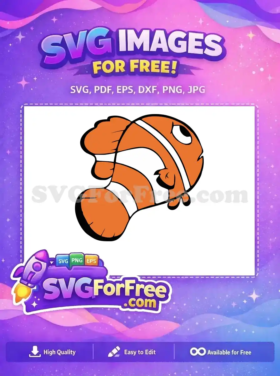 Free Orange Clownfish Free Grumpy Expression Finding Nemo Free SVG 1