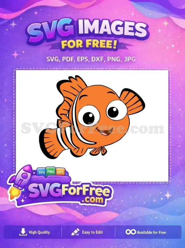 Free Orange Clownfish Free Big Eyes Finding Nemo Free SVG Free Orange Clownfish Free Big Eyes Finding Nemo Free SVG