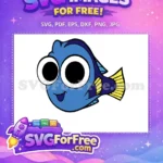 Free Dory Fish Smiling Free Big Eyes Finding Nemo Free SVG - Instant Download
