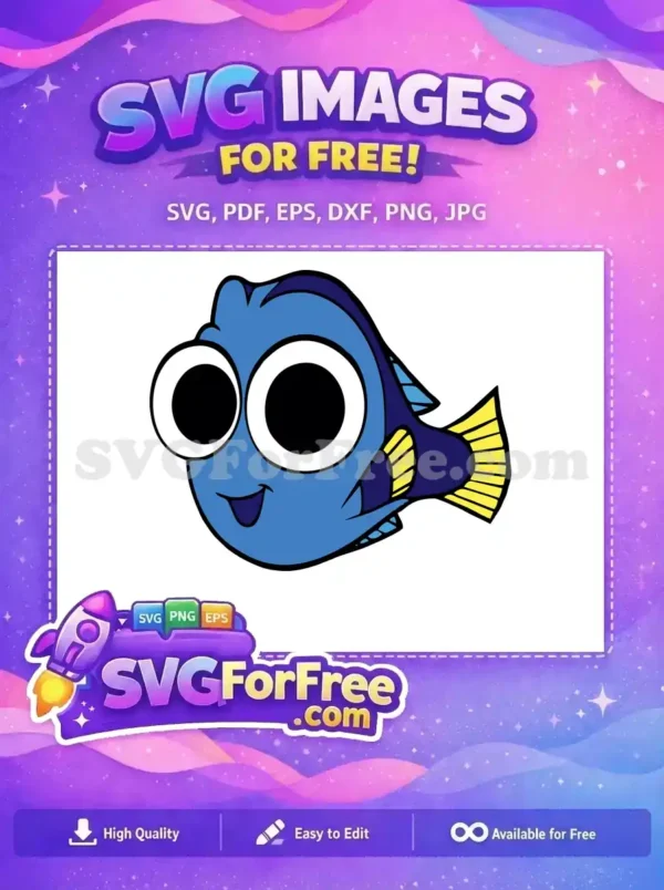 Free Dory Fish Smiling Free Big Eyes Finding Nemo Free SVG
