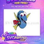Free Dory with Tag Free Smiling Face Finding Nemo Free SVG - Instant Download