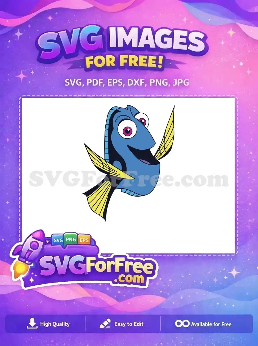 Free Dory Fish Smiling Free Pink Eyes Finding Nemo Free SVG