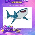 Free Blue Whale Shark Smiling Free Dory Movie Free SVG - Instant Download
