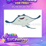 Free Blue Spotted Ray Free Smiling Face Finding Nemo Free SVG - Instant Download