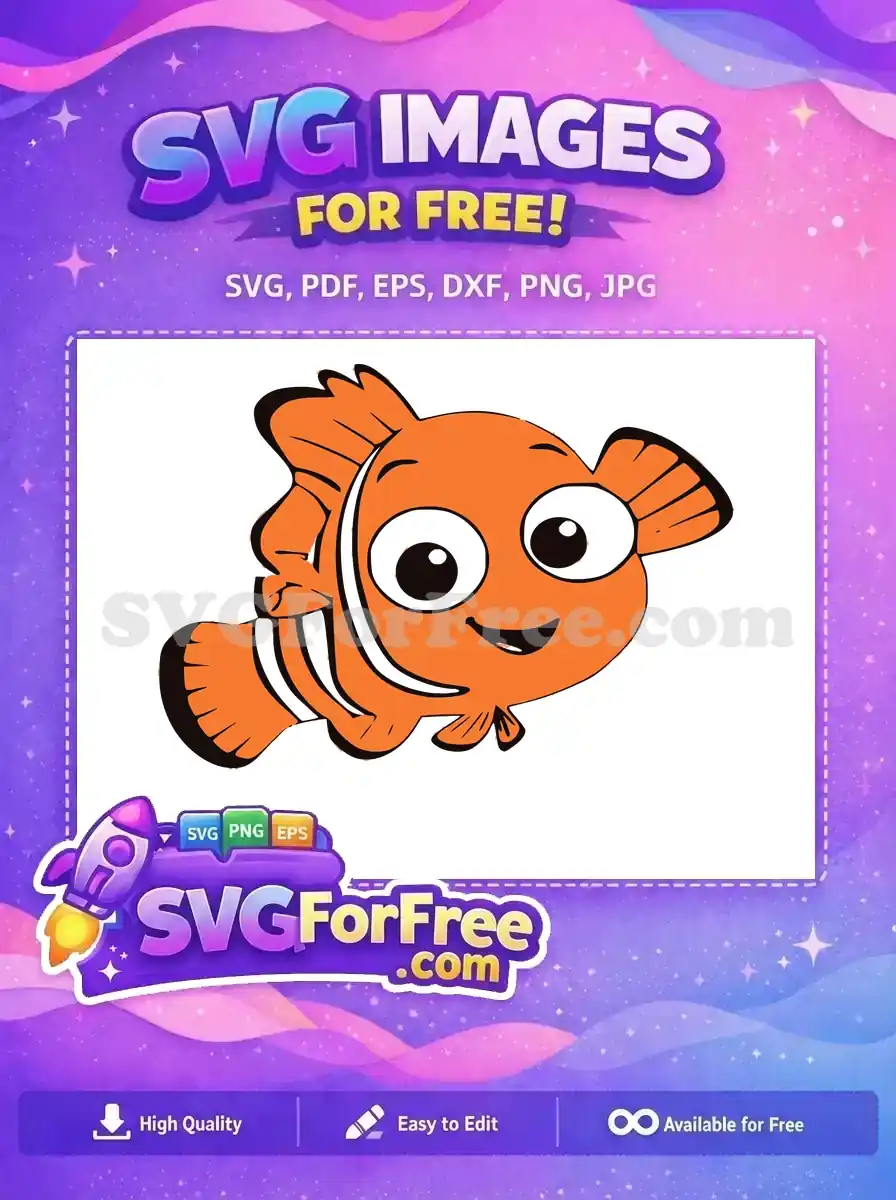 Free Smiling Nemo Free Orange Fish Finding Nemo Free SVG