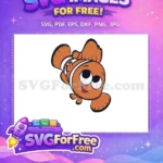 Free Orange Clownfish Free Smiling Expression Finding Nemo Free SVG - Instant Download