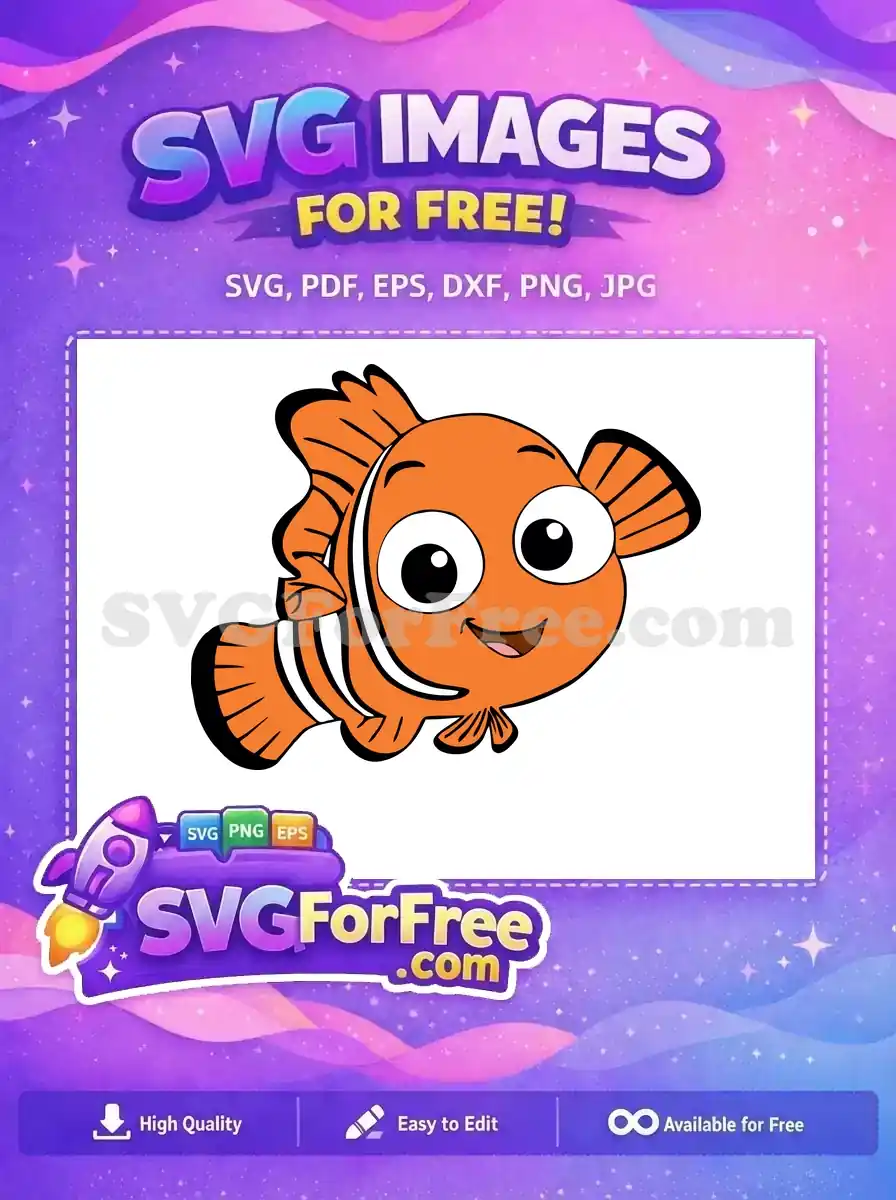 Free Joyful Nemo Free Orange Fish Finding Nemo Free SVG