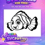 Free Smiling Nemo Free Cartoon Fish Finding Nemo Free SVG - Instant Download