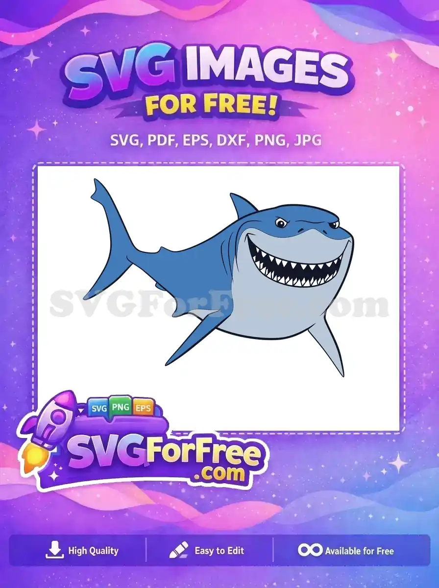 Free Grinning Shark Free Sharp Teeth Finding Nemo Free SVG