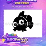 Free Black Silhouette Free Big Eyes Finding Nemo Free SVG - Instant Download