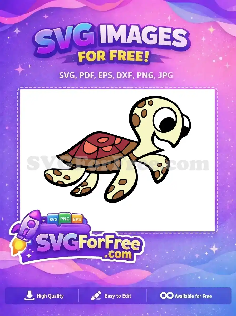 Free Cartoon Turtle Smiling Free Colorful Shell Finding Nemo Free SVG