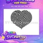 Free Heart Fingerprint Free Black Lines Pattern Love Free SVG 1 - Instant Download