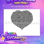 Free Heart Shape Free Fingerprint Black And White Free SVG - Instant Download