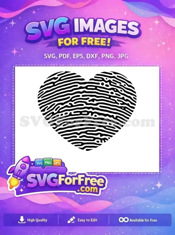 Free Black Heart Fingerprint Free Love Fingerprint Heart Free SVG