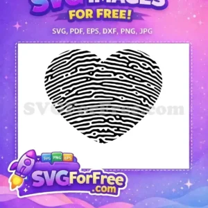 Free Black Fingerprint Heart Free Love Pattern Free SVG