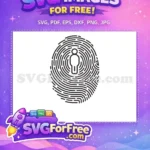 Free Fingerprint Man Silhouette Free Person Outline Character Free SVG - Instant Download