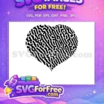 Free Heart Fingerprint Free Black Lines Category 1 Free SVG - Instant Download
