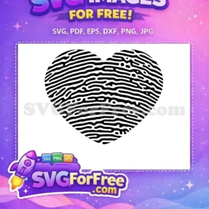 Free Black Fingerprint Free Heart Shape Unique Free SVG