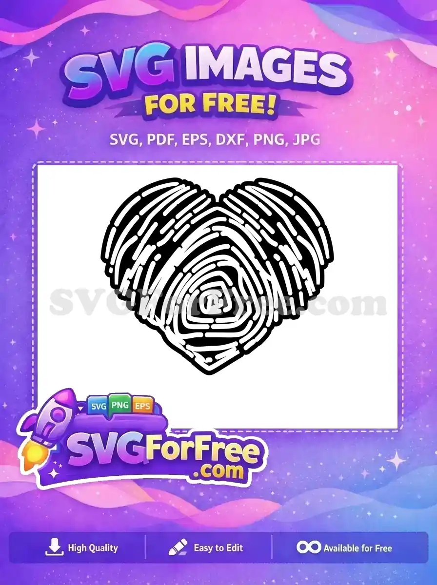 Free Heart Fingerprint Free Love Fingerprint Category 1 Free SVG 2