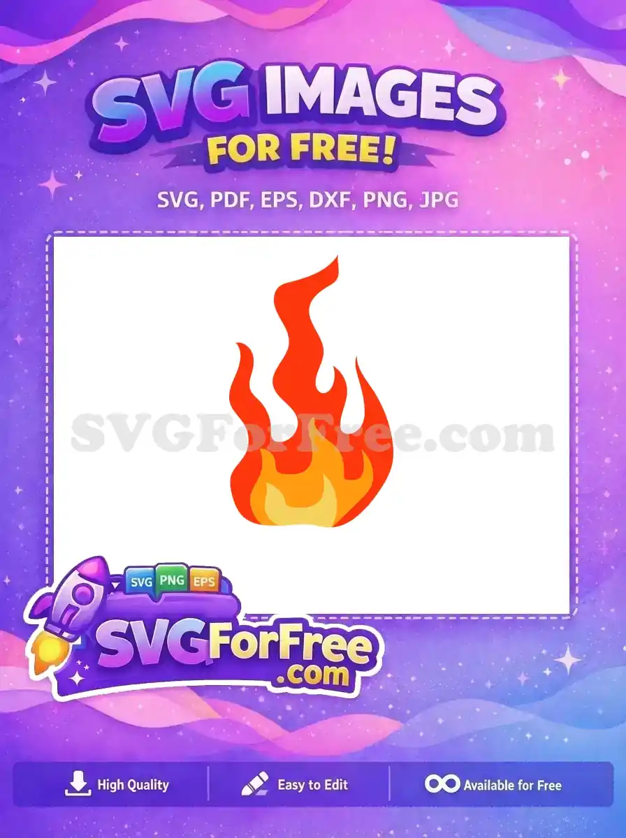 Free Orange Flames Free Yellow Details Fire Free SVG