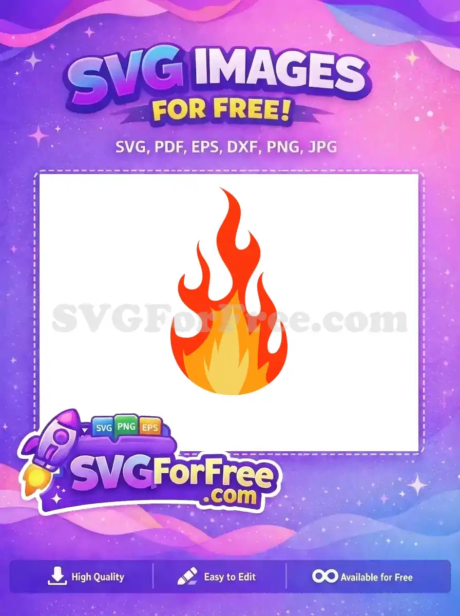Free Fiery Flames Free Cartoonish Flames Fire Free SVG