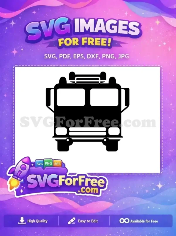 Free Detailed Lights Free Front View FireTruck Free SVG