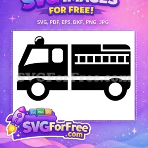 Free Black FireTruck Free Ladder Silhouette FireTruck Free SVG 2