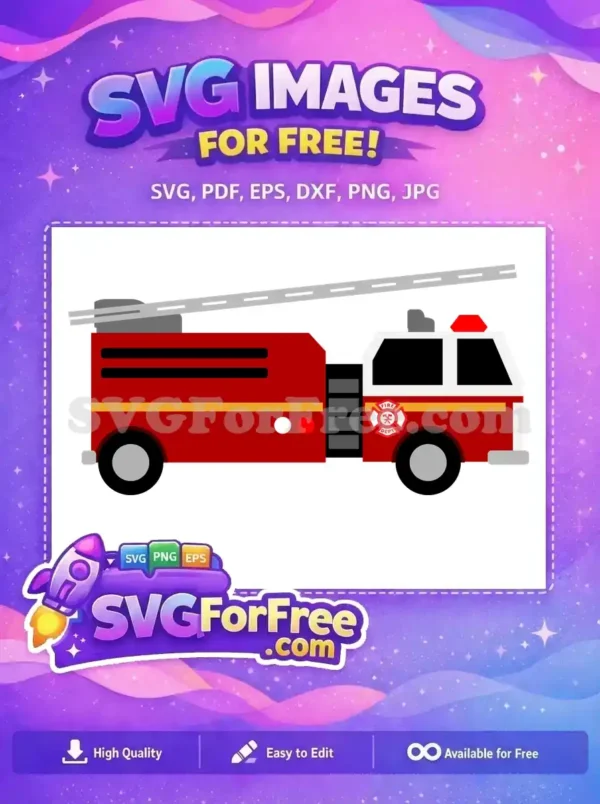 Free Ladder Detail Free Fire Dept Red Truck Free SVG