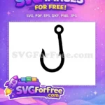 Free Fishing Hook Free Solid Black Fishing Free SVG - Instant Download