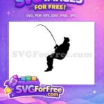 Free Silhouette Fisherman Free Casting Line Fish Free SVG - Instant Download