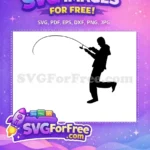 Free Angler Silhouette Free Casting Pose Fisherman Free SVG - Instant Download