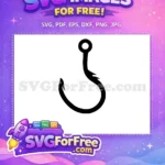 Free Sharp Angled Free Black Fish Hook Free SVG - Instant Download