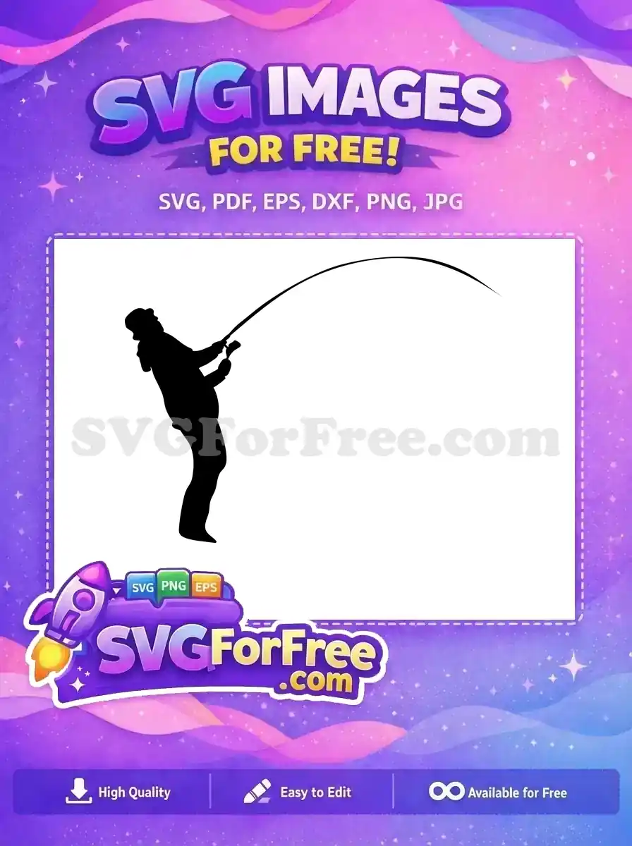 Free Fisherman Silhouette Free Fishing Rod Action Free SVG