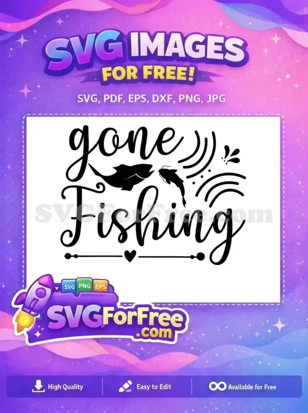 Free Fish Silhouette Free Gone Fishing Quote Free SVG